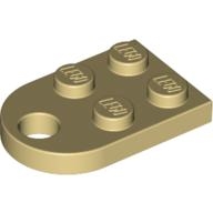 Lego destička 3x2 půlkulatá s kulatou dírou (otvorem), béžová (4112532, 4205393, 4542427, 6070377, 6170776)